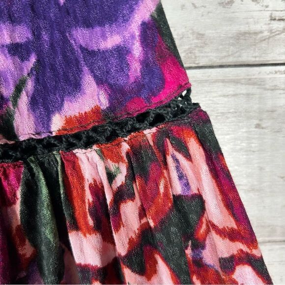 Terra & Sky Garden Floral Peasant Rayon Blouse Balloon Sleeve Top Sz 0X 14W - Picture 2 of 8